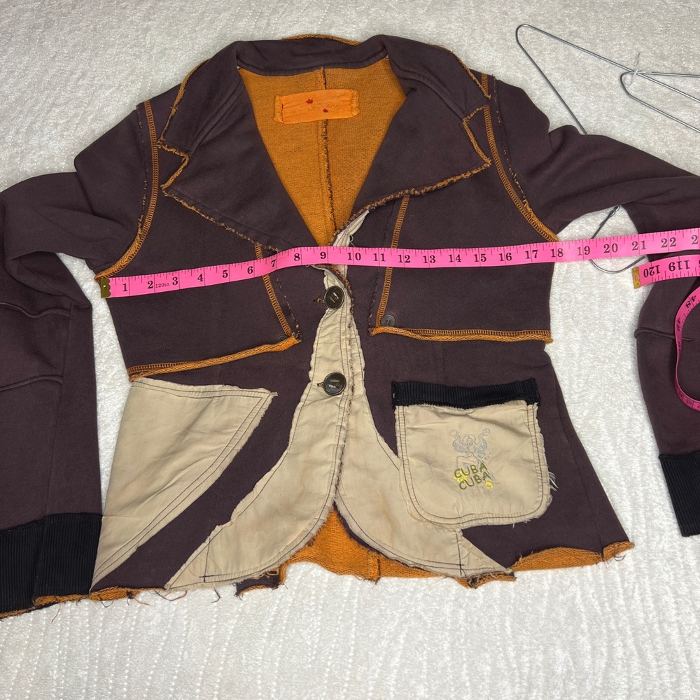 CUBA CUBA Hand Finished Dragon Sequin
Patchwork Deconstructed Blazer Y2K Jacket - Picture 4 of 12